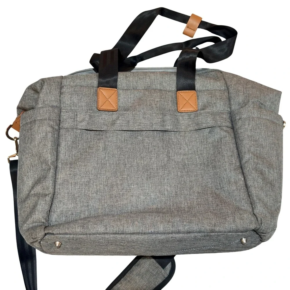 Dikaslon Diaper Bag Tote Unisex Gray Polyester Woven Travel Weekender Minimalist